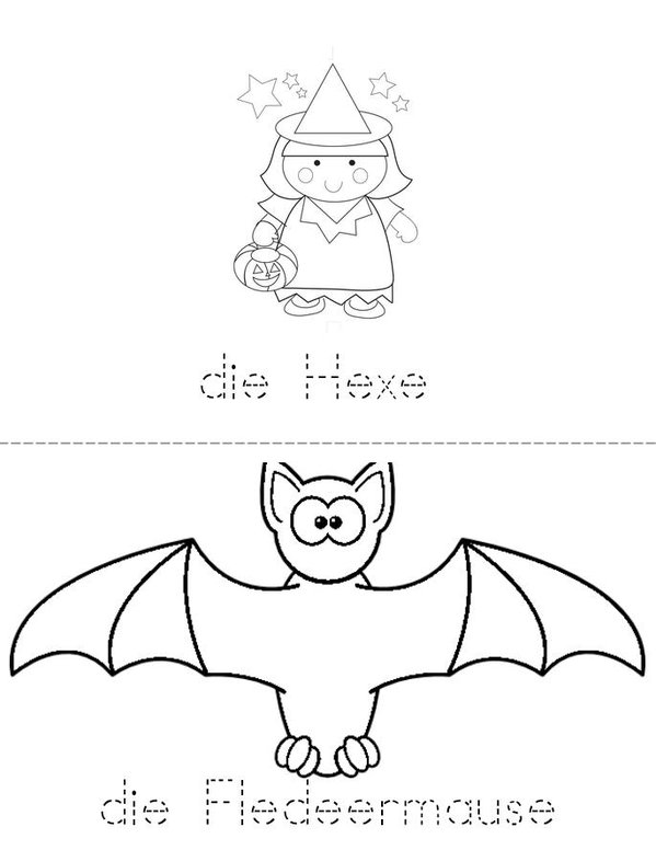 Halloween Wörter Mini Book - Sheet 1