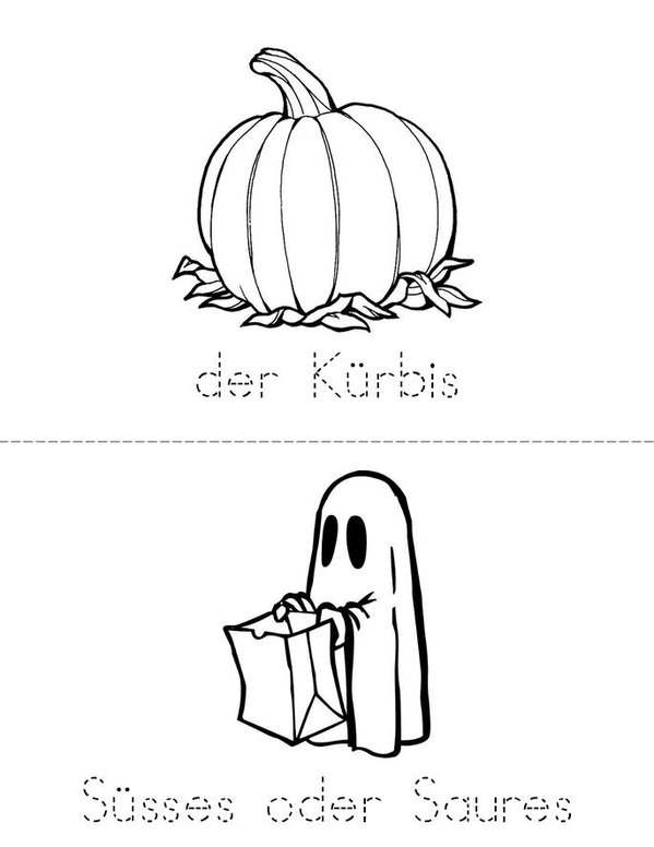 Halloween Wörter Mini Book - Sheet 3