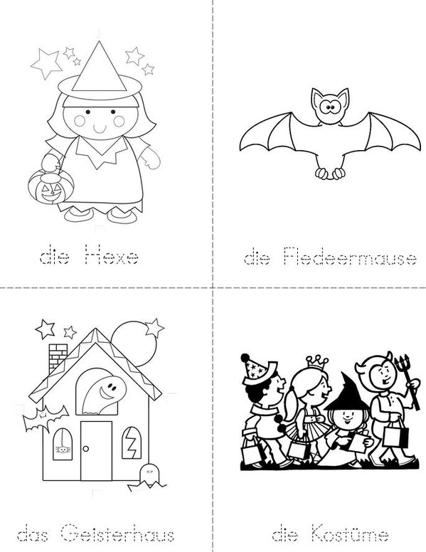 Halloween Wörter Mini Book - Sheet 1