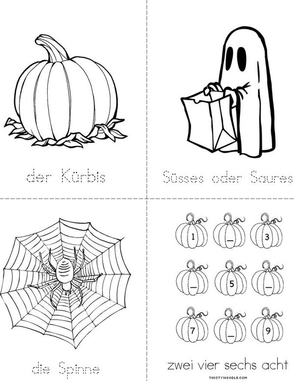 Halloween Wörter Mini Book - Sheet 2