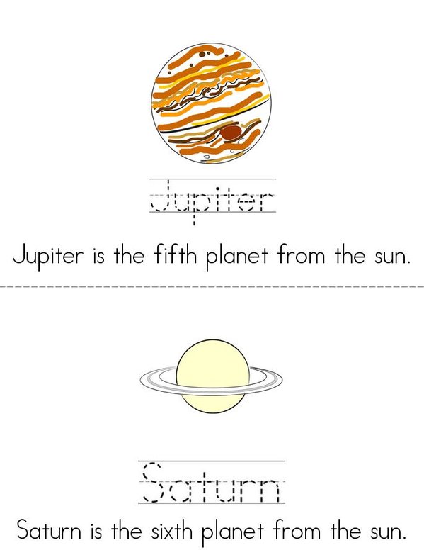 The Planets Mini Book - Sheet 3