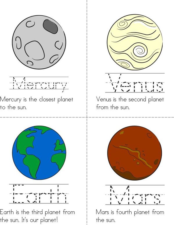 The Planets Mini Book - Sheet 1