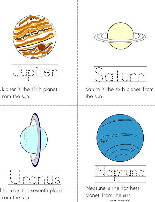 The Planets Mini Book - Sheet 2