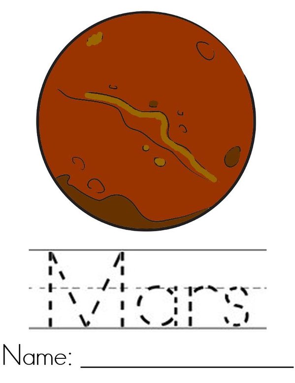 My Mars Book Mini Book - Sheet 1