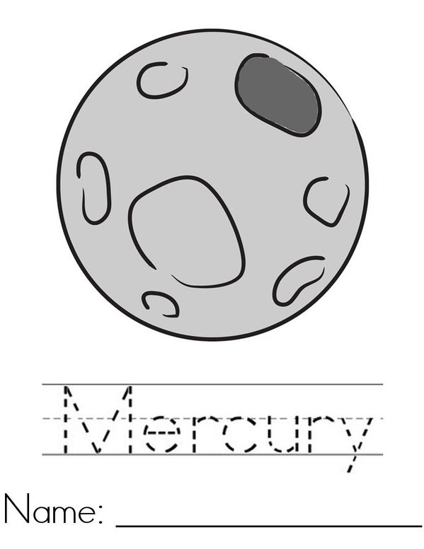 My Mercury Book Mini Book - Sheet 1