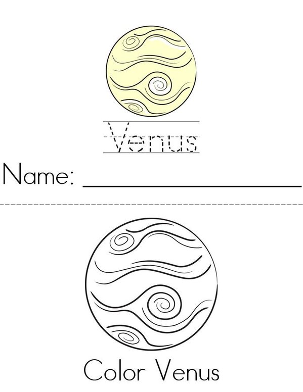 My Venus Book Mini Book - Sheet 1