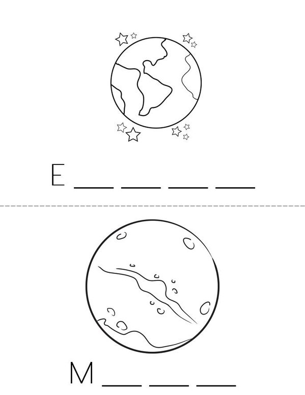 Planets- Fill in the missing letters Mini Book - Sheet 3