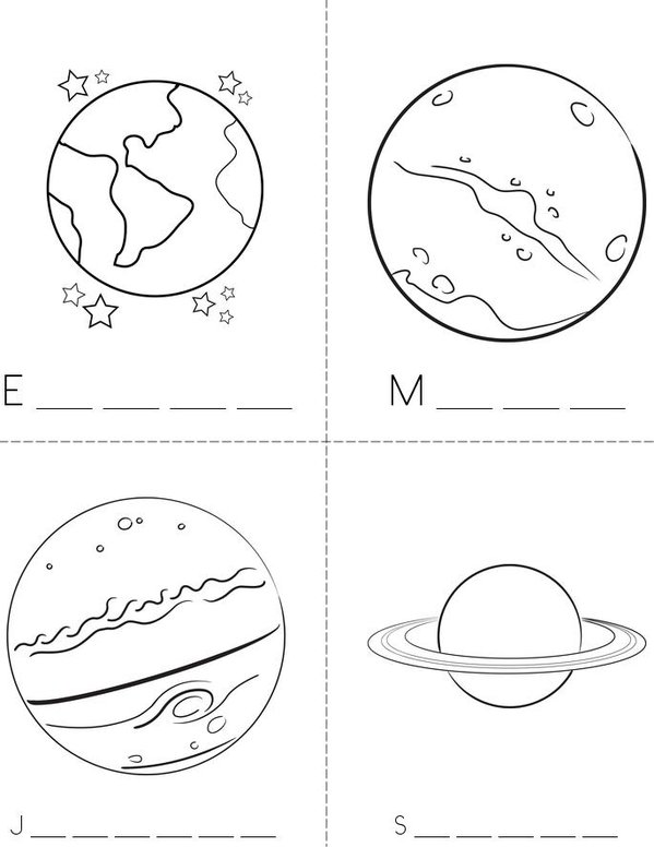 Planets- Fill in the missing letters Mini Book - Sheet 2