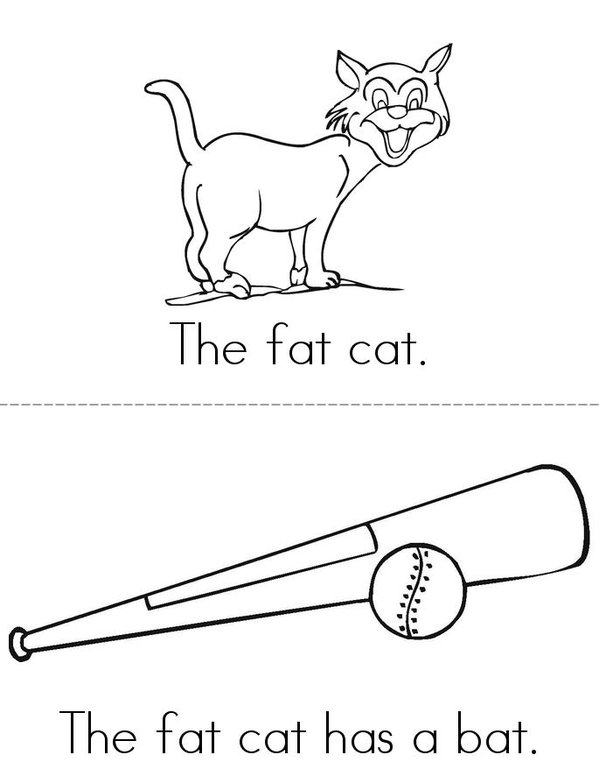 The Fat Cat Mini Book - Sheet 1