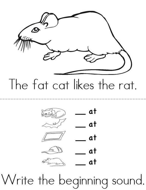 The Fat Cat Mini Book - Sheet 3