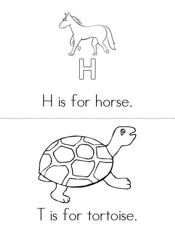 The Horse and the Tortoise Mini Book - Sheet 1