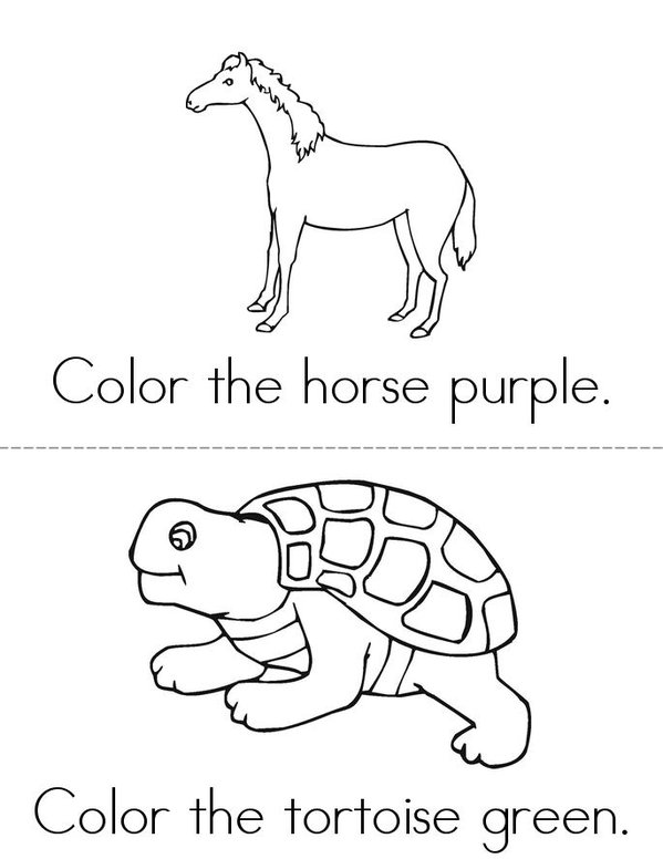 The Horse and the Tortoise Mini Book - Sheet 2