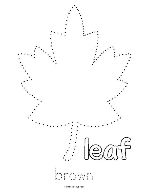 Trace and Color the Leaves Mini Book - Sheet 4