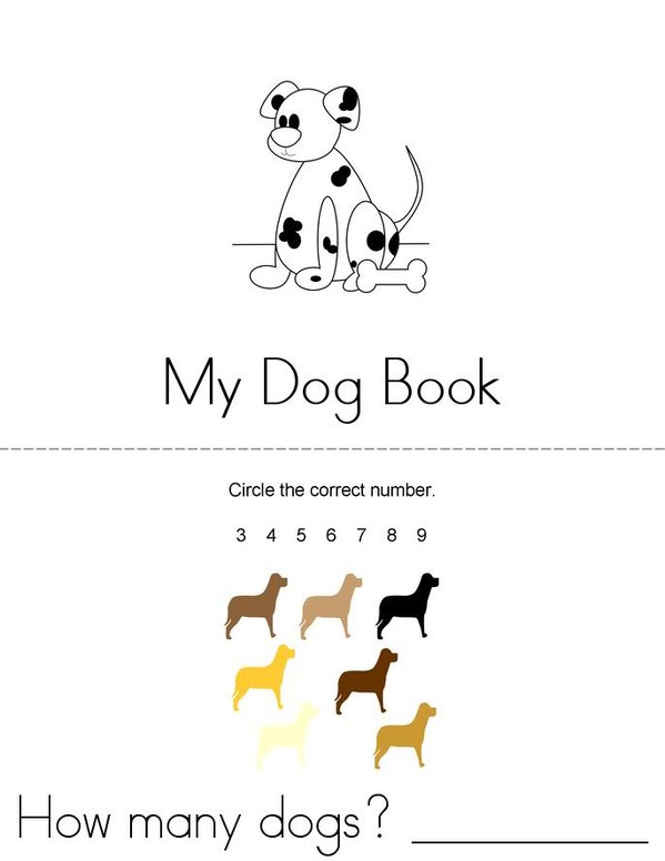 Dog Mini Book - Sheet 1
