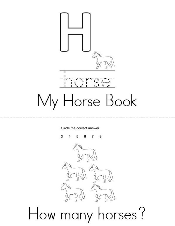 Horse Mini Book - Sheet 1