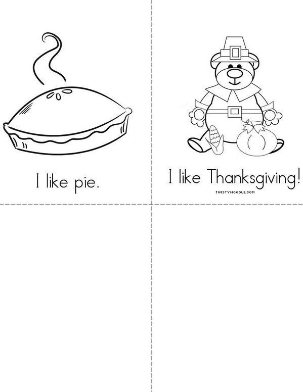 I like Thanksgiving! Mini Book - Sheet 2