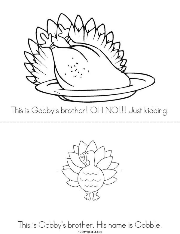 Gabby the Turkey Mini Book - Sheet 3