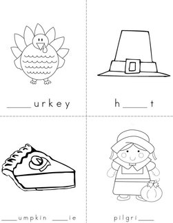 Thanksgiving Missing Letters Book