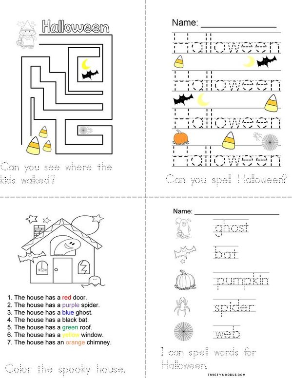 My Halloween Book Mini Book - Sheet 2