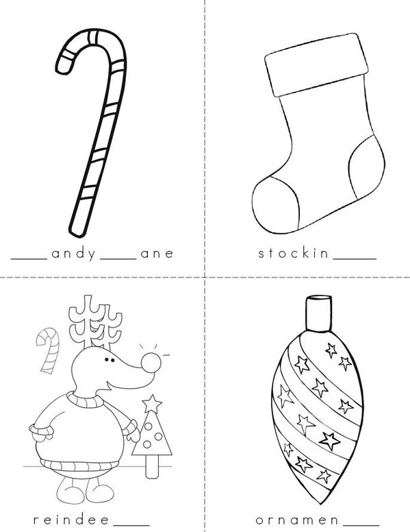 Fill in the Missing Letters (Christmas) Mini Book - Sheet 1