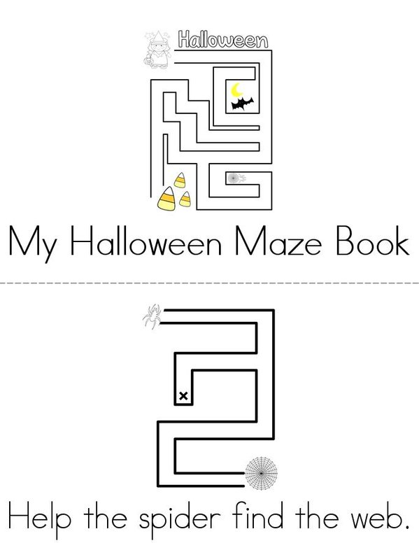 Halloween Maze Mini Book - Sheet 1