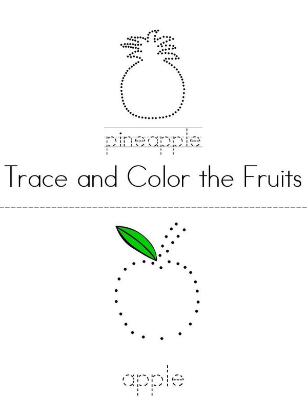 Trace and Color the Fruits Mini Book - Sheet 1