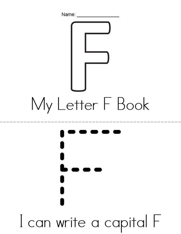 My Letter F Book Mini Book - Sheet 1