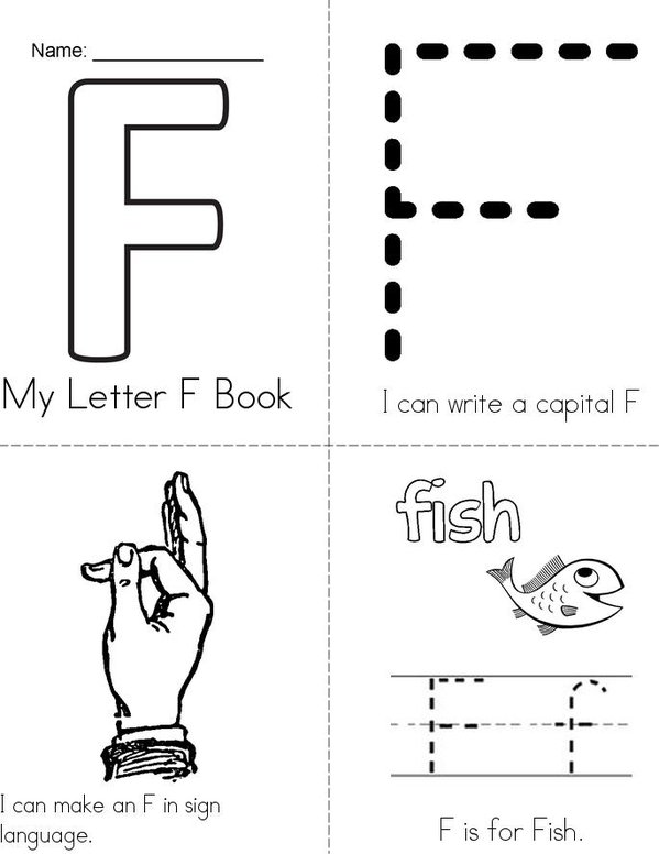 My Letter F Book Mini Book - Sheet 1