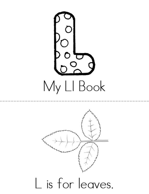 My Letter L Mini Book - Sheet 1
