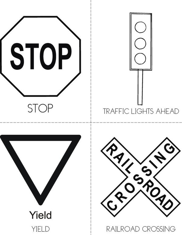 US traffic signs Mini Book - Sheet 1