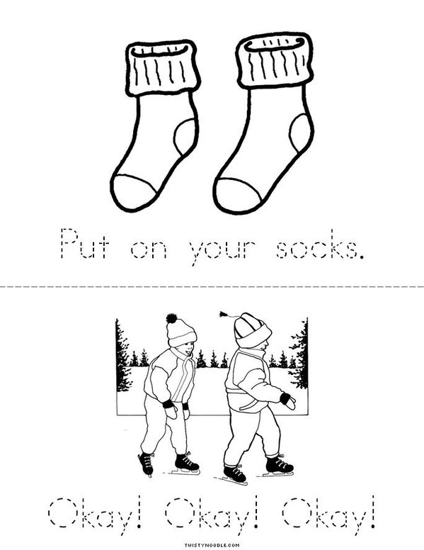 Socks, Hat, Coat. Mini Book - Sheet 4