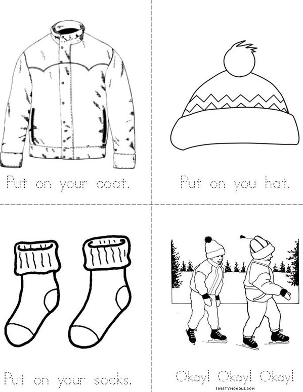 Socks, Hat, Coat. Mini Book - Sheet 2