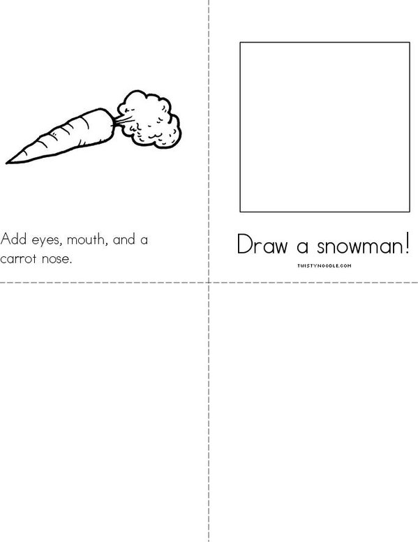 How to make a snowman Mini Book - Sheet 2