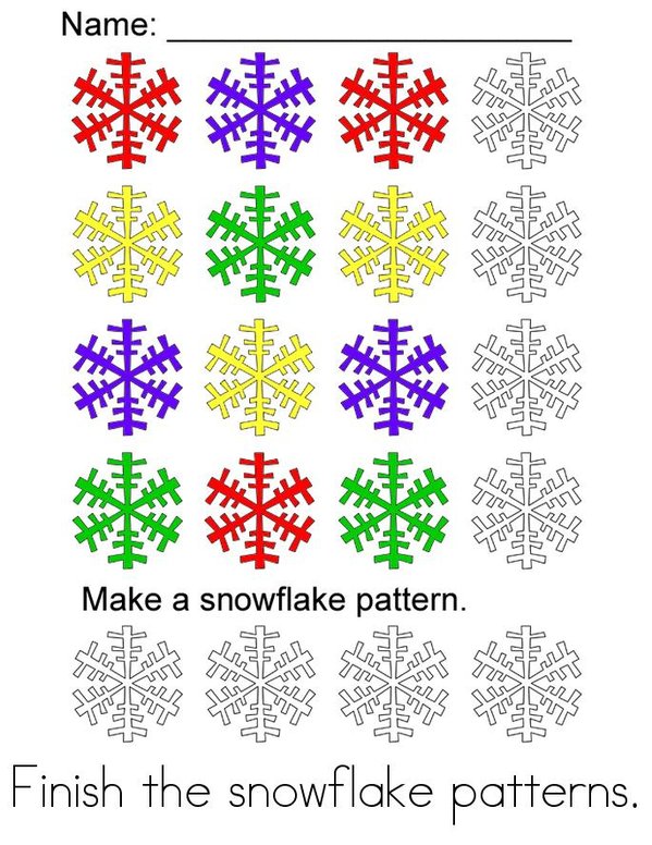 Snowflake Activity Book Mini Book - Sheet 4