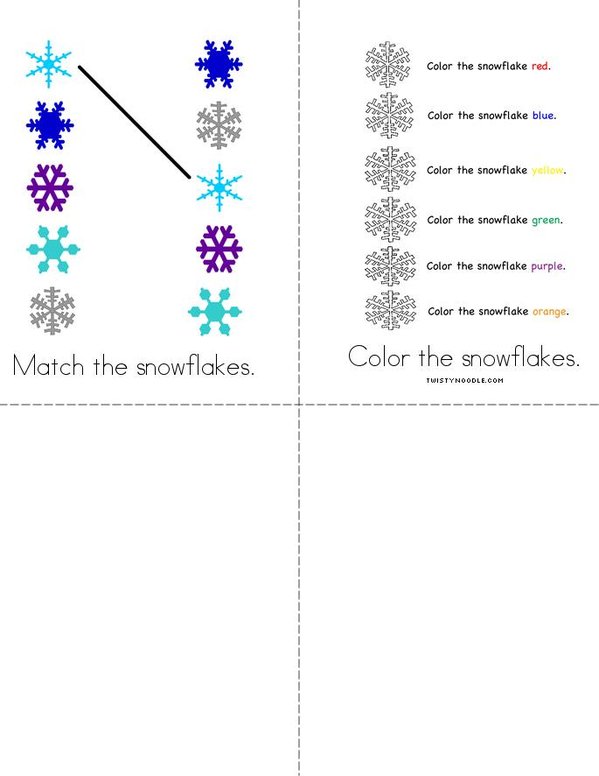 Snowflake Activity Book Mini Book - Sheet 2