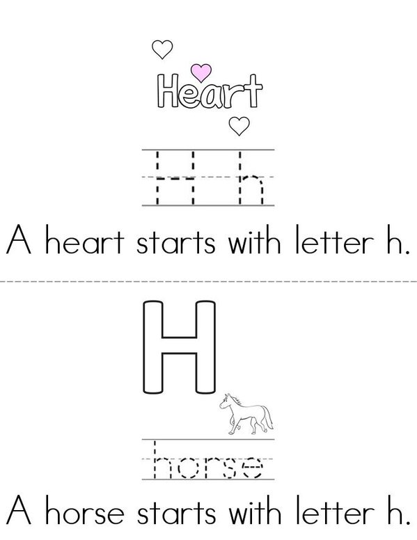 Letter H Book Mini Book - Sheet 2