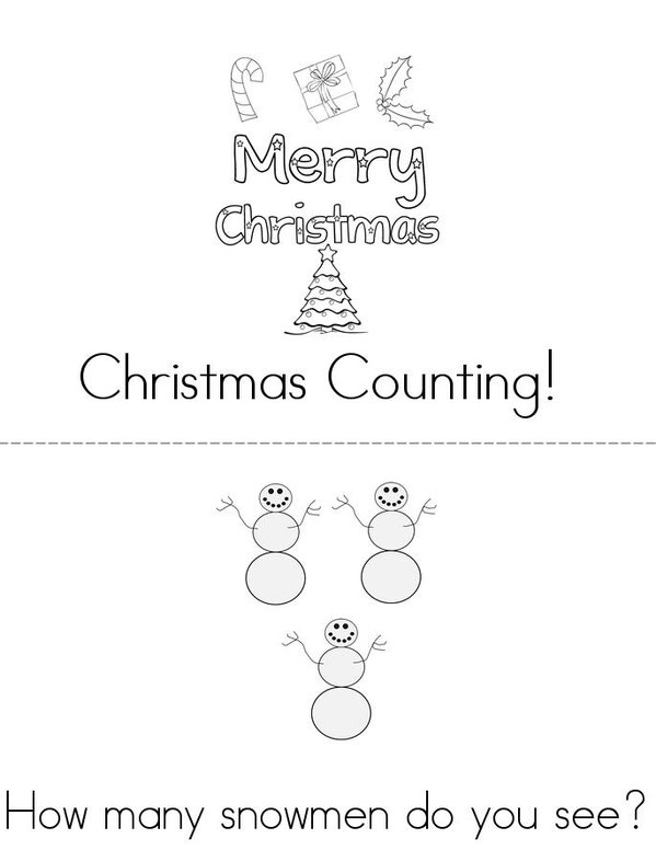 Christmas Counting!  Mini Book - Sheet 1