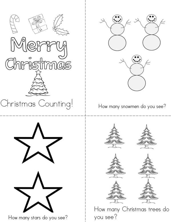 Christmas Counting!  Mini Book - Sheet 1