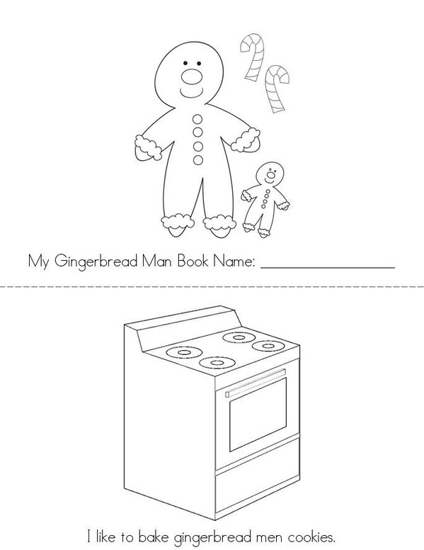 My Gingerbread Man Book Mini Book - Sheet 1