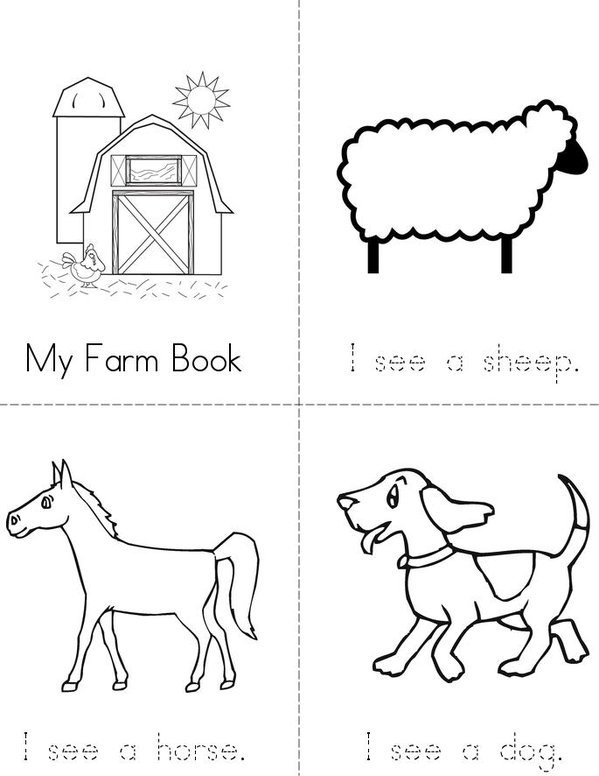  Farm Animal Mini Book - Sheet 1