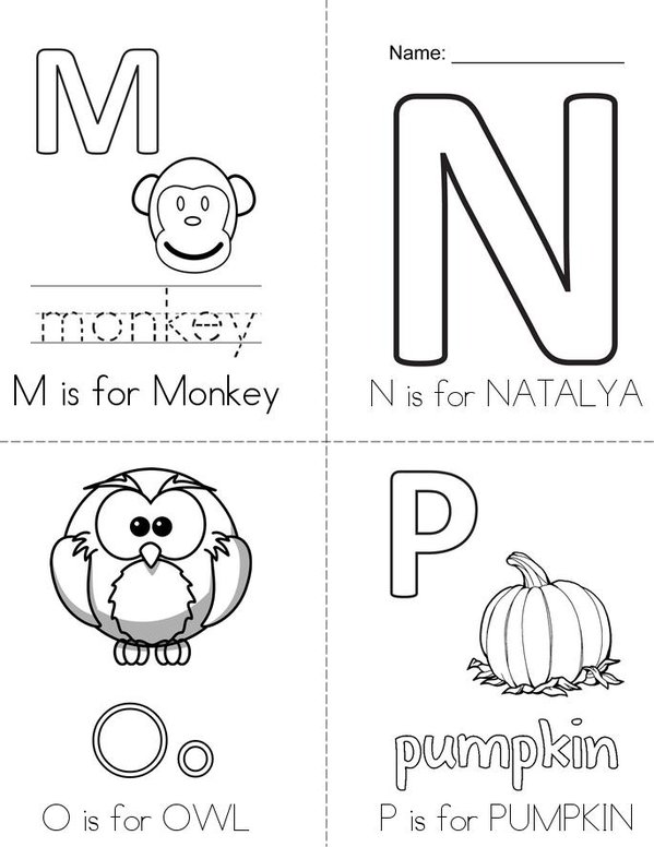 Natalya's ABC Book Mini Book - Sheet 4