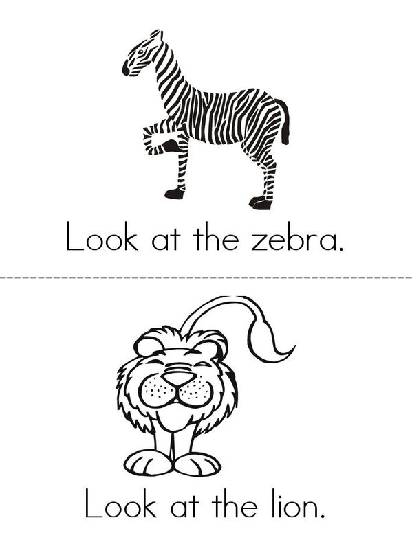 The Zoo Mini Book - Sheet 1