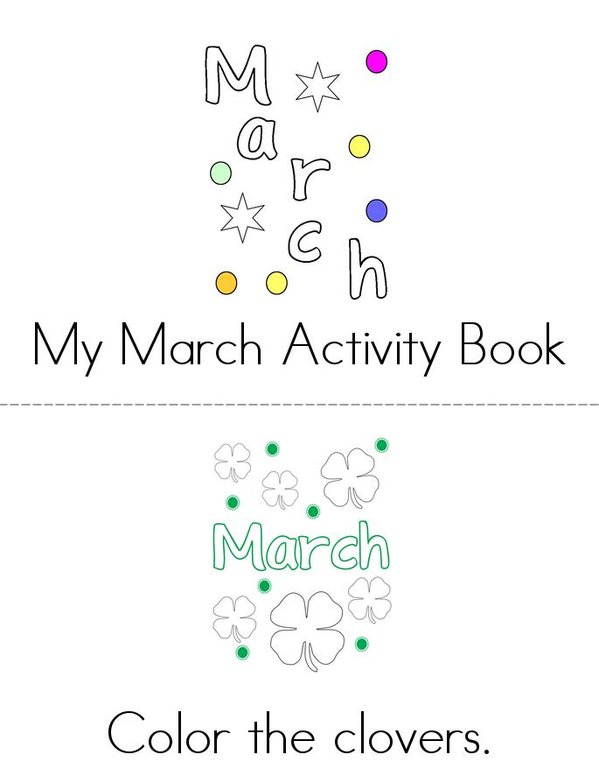 March Activity Book Mini Book - Sheet 1