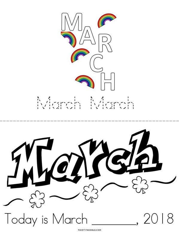 Hello March Mini Book - Sheet 2