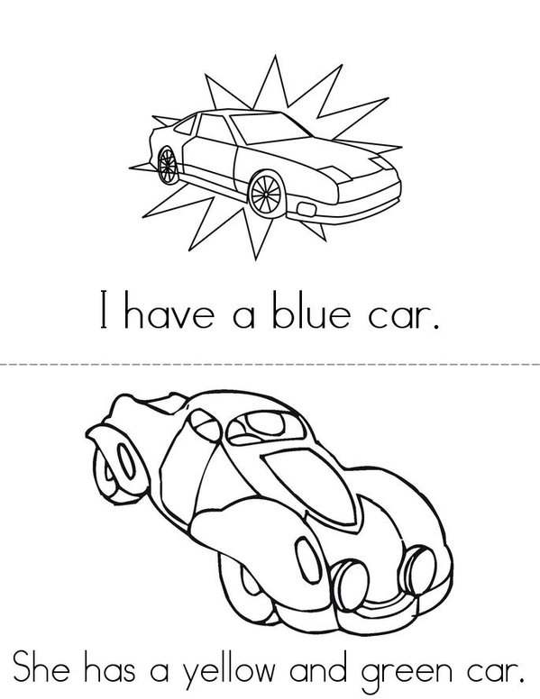 Car Mini Book - Sheet 1