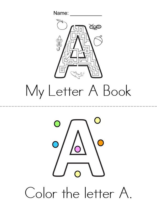 Letter A Fun! Mini Book - Sheet 1