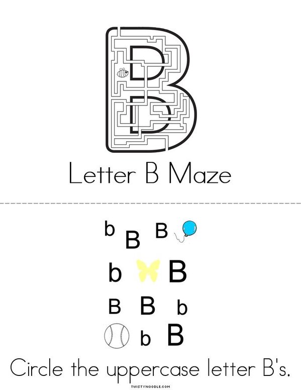 Letter B Activity Book Mini Book - Sheet 2