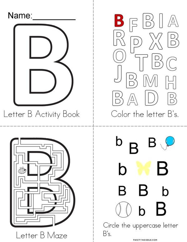 Letter B Activity Book Mini Book