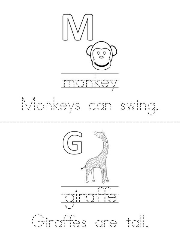 Zoo Animals  Mini Book - Sheet 2