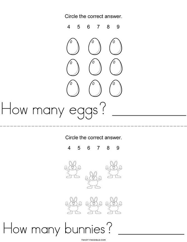 Easter Counting Mini Book - Sheet 2